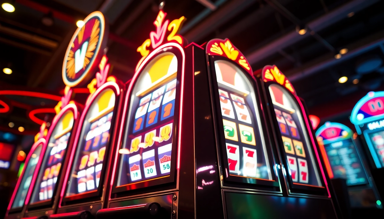 Spin the reels of this exciting slot online machine filled with vibrant lights and coins.