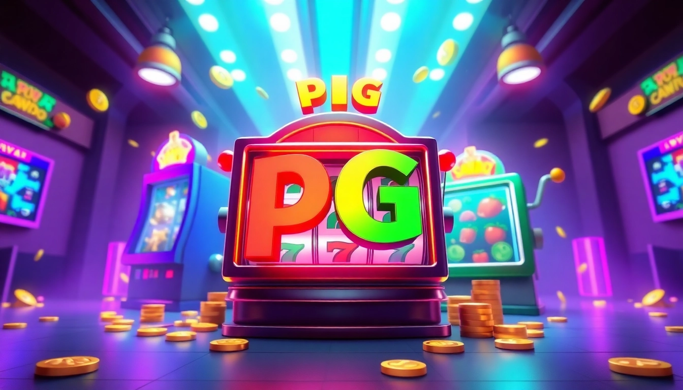 Play engaging สล็อต pg เว็บตรง, showcasing vibrant slot machine graphics and dynamic jackpot symbols.