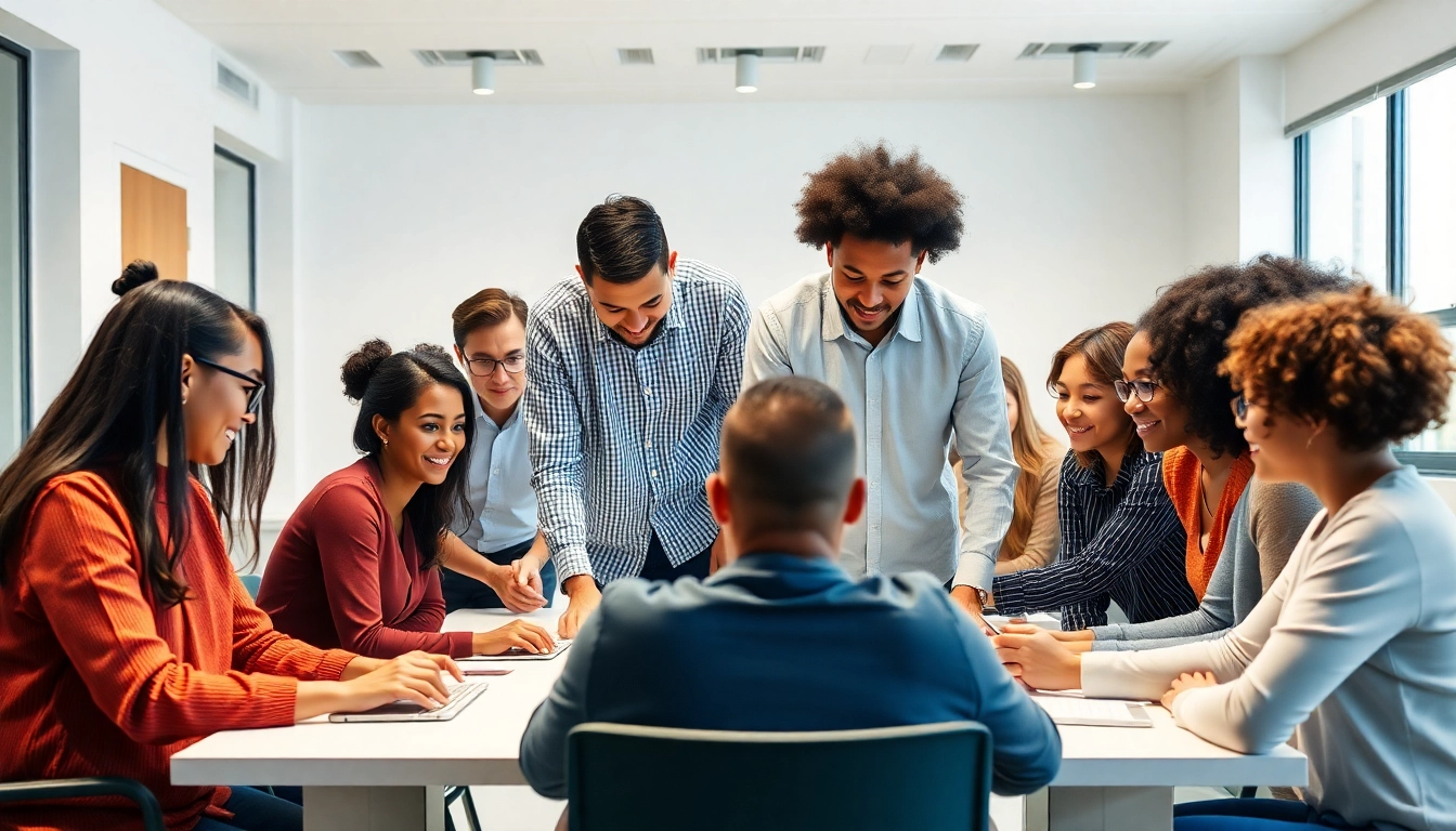 Collaborating employees in a professional setting, illustrating employer of record benefits for businesses.