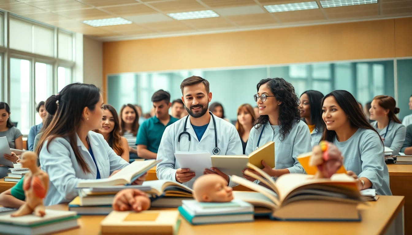 Erforschen Sie das Alternative Medizinstudium durch engagierte Schüler in einem dynamischen Klassenzimmer.