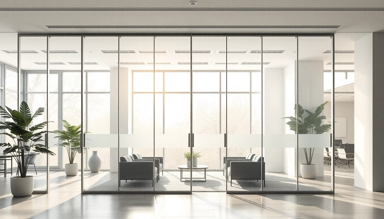 Enhance your space with movable glass partitions showcasing modern design and functionality.