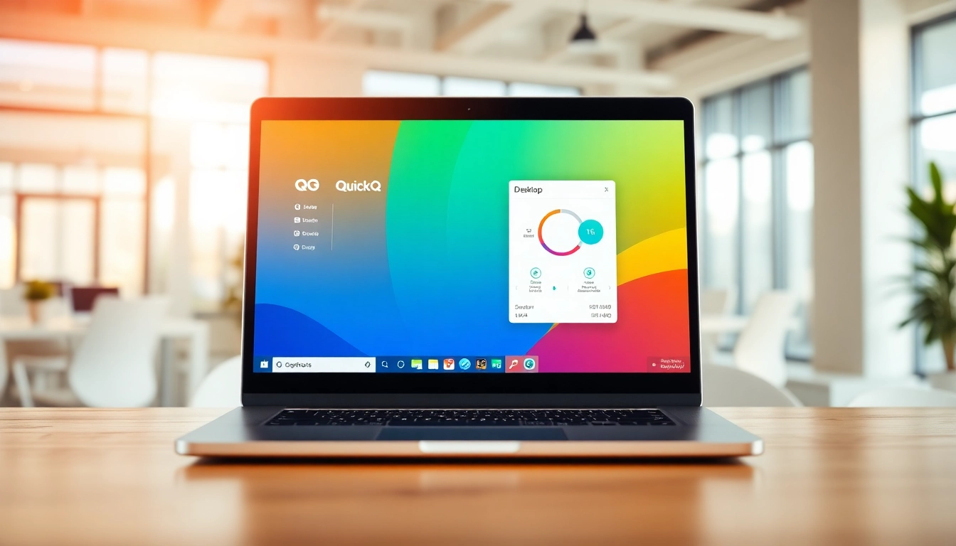 Download quickq电脑版下载 from the sleek laptop showcasing its intuitive interface and features.
