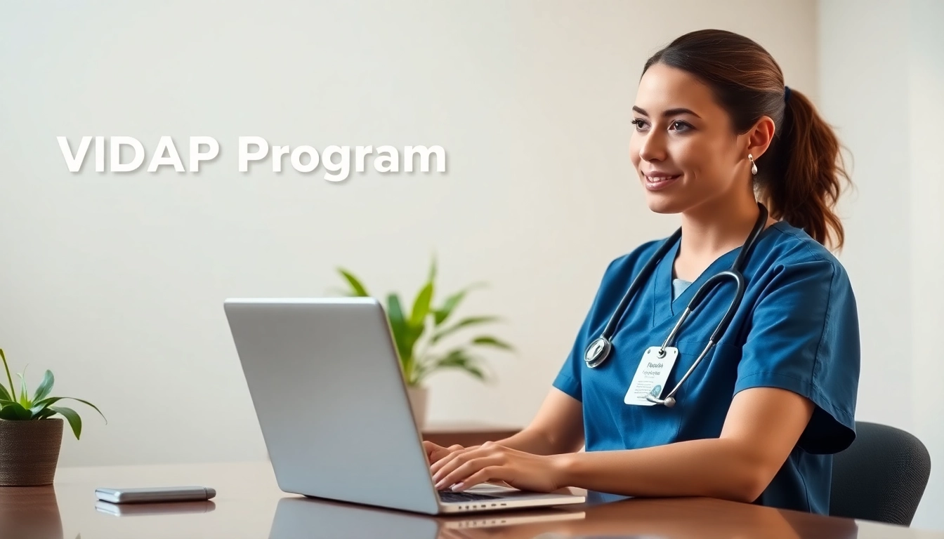 Nurse engaging with details about the VDAP Program in a supportive environment.