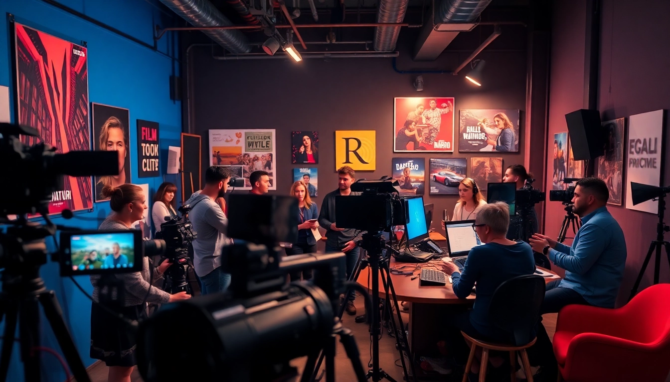 Showcasing edmonton production companies at work in a vibrant video production studio.
