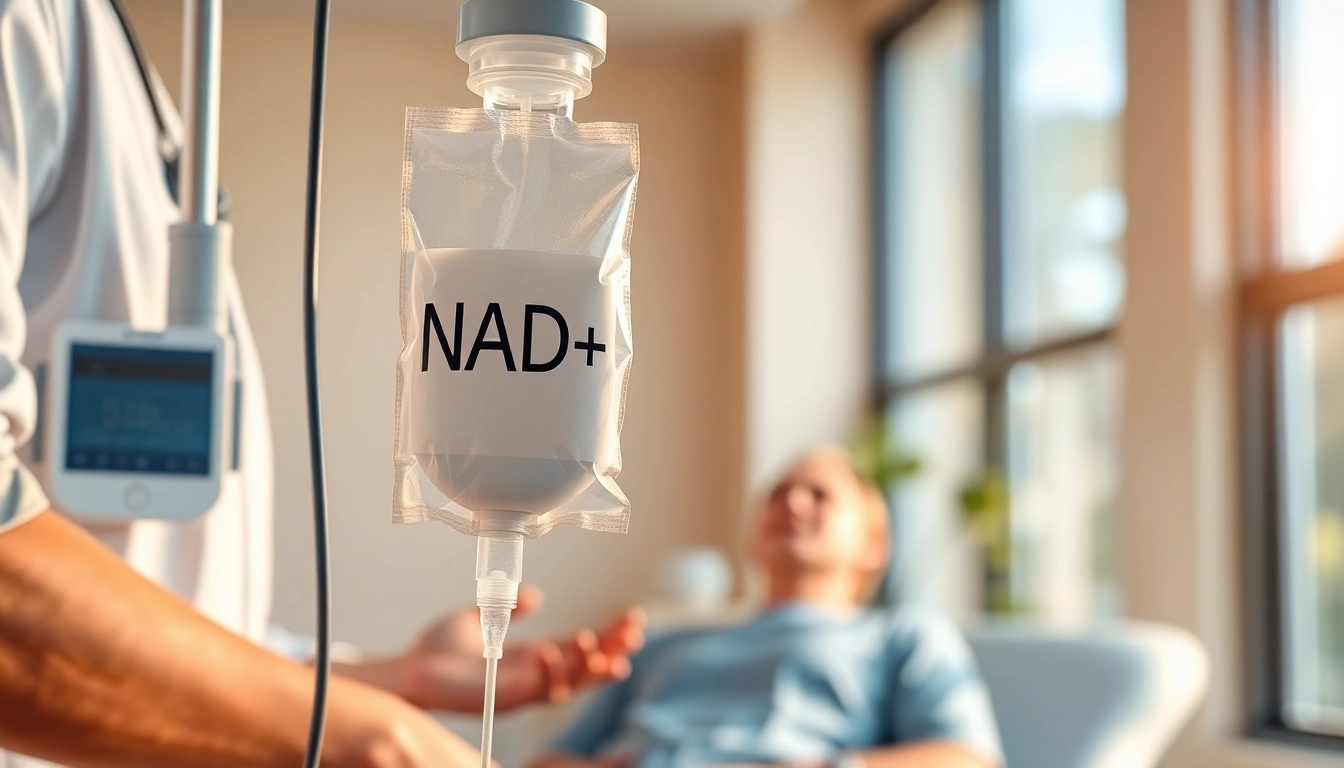 Administering NAD IV therapy cost effectively in a serene healthcare setting with a practitioner and patient.