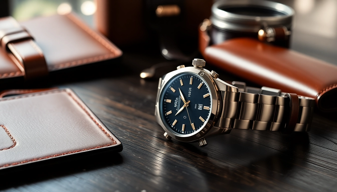 Herren Armbanduhren in elegantem Design auf hochwertigem Holz präsentiert.